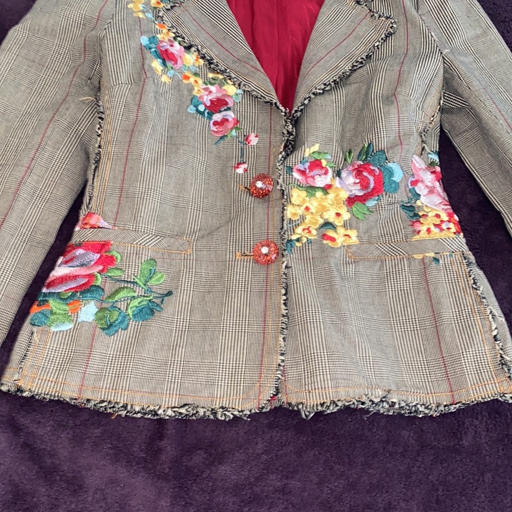 Plaid Flower Blazer | medium